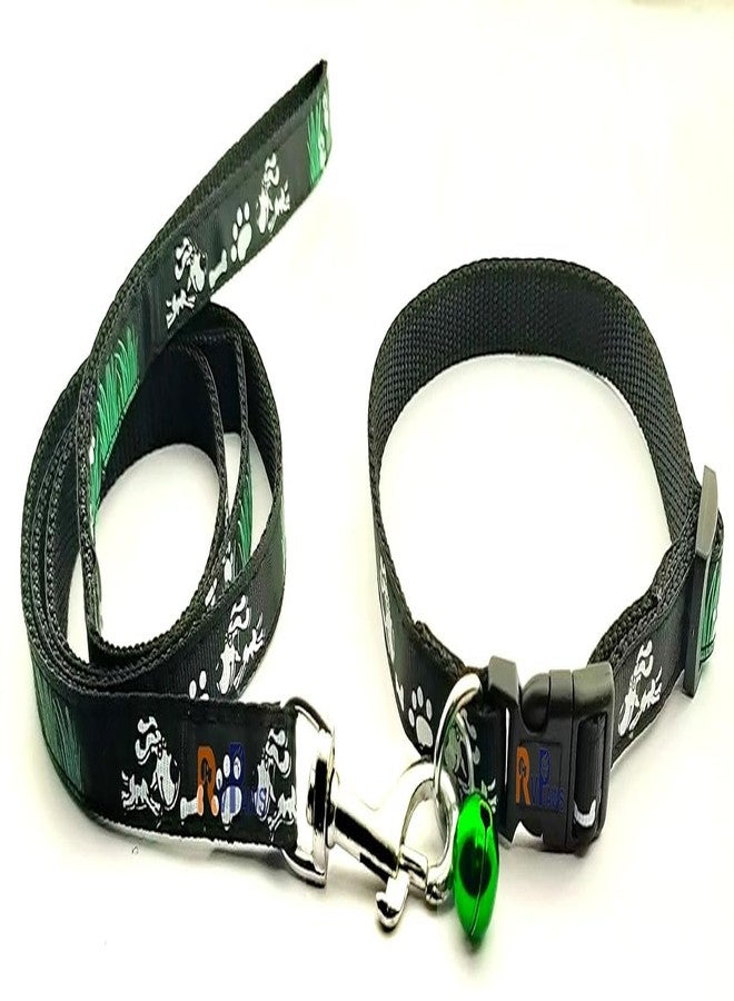 Pups&Pets Dog Collar and Leash Set Puppy Printed, Adjustable Nylon Collar with Leash for Small and Medium Dogs, Color-Full Collar Leash Set for Puppies, Dog & Cat 15 MM - Image 5